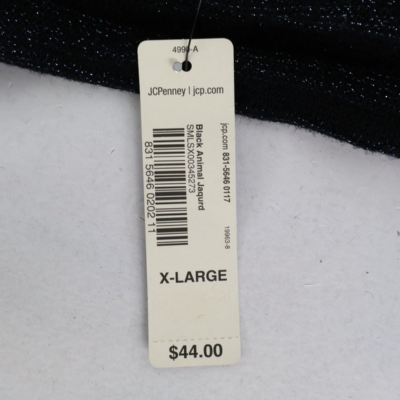 Worthington Lightweight Sweater Women XL Black Sparkling Zebra Stripe 3/4 Sleeve - Picture 8 of 8